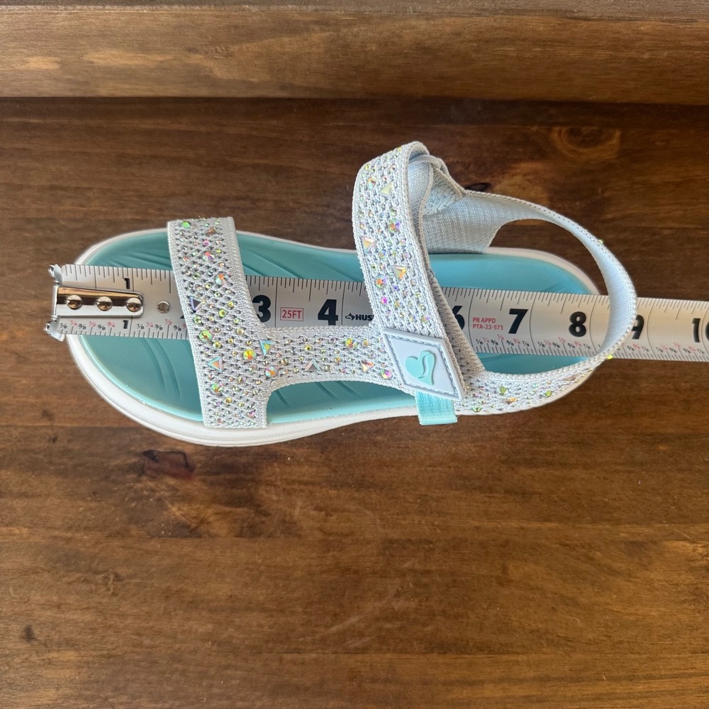 Skechers Ultra Flex 3.0 Girls Rhinestone Sandals Youth Size 1 See Measurement - Picture 12 of 14